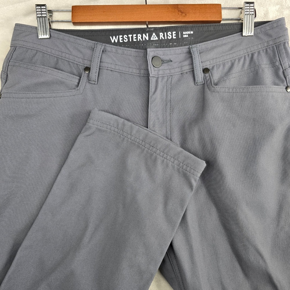 Western Rise Mens‎ Size 32x31 Gray Tec Hike Pants USA Made Stretch Nylon Spandex